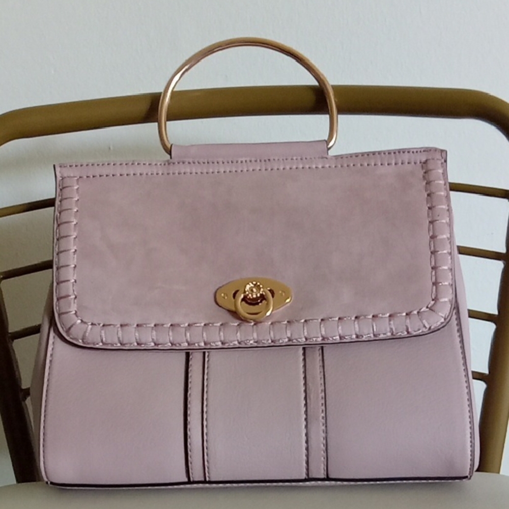 LC Lauren Conrad Blush Pink Satchel with Gold Hardware